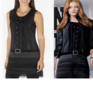 NWOT Anna Sui Sleeveless Drop Waist Black Dress